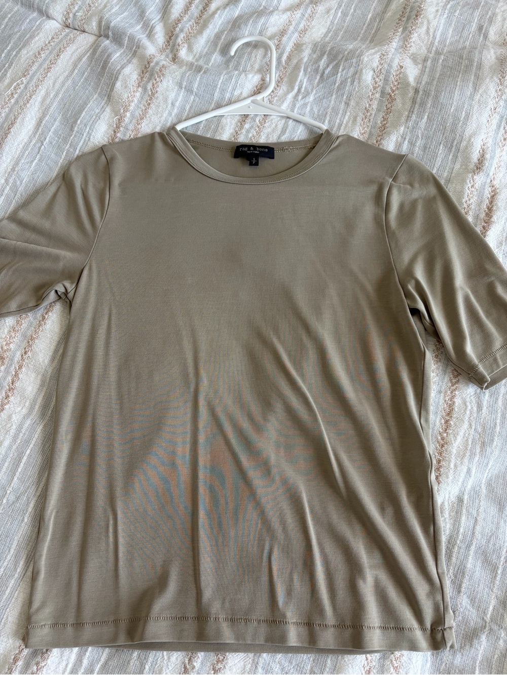 rag & bone Short-Sleeve Crew Tee in Olive Green